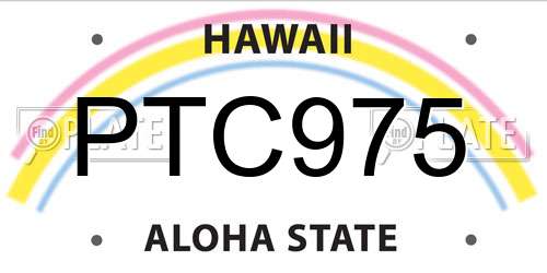 PTC975 Hawaii License Plate