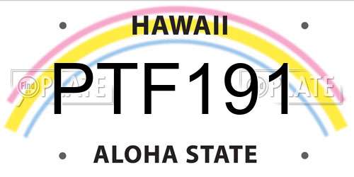PTF191 Hawaii License Plate
