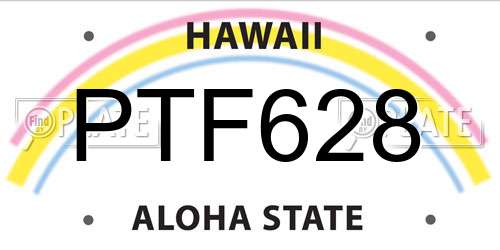 PTF628 Hawaii License Plate