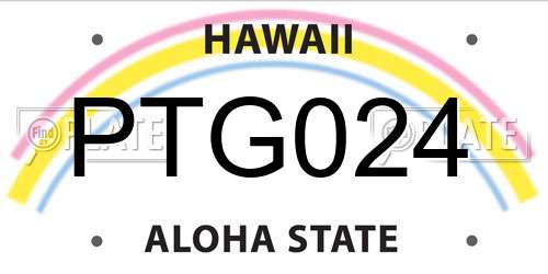 PTG024 Hawaii License Plate