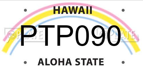 PTP090 Hawaii License Plate