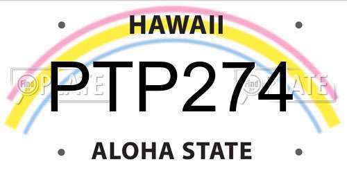 PTP274 Hawaii License Plate