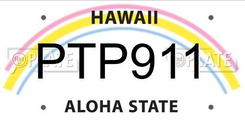 PTP911 Hawaii License Plate