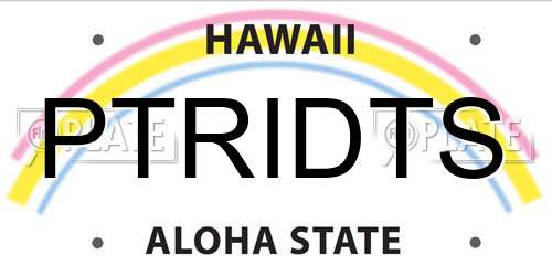 PTRIDTS Hawaii License Plate