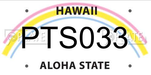 PTS033 Hawaii License Plate