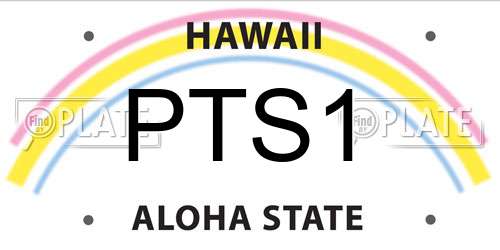 PTS1 Hawaii License Plate