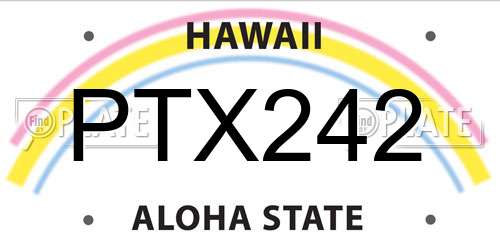 PTX242 Hawaii License Plate
