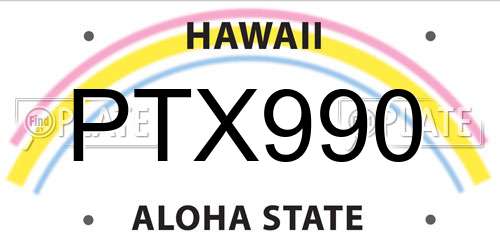 PTX990 Hawaii License Plate
