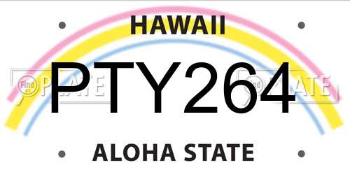 PTY264 Hawaii License Plate