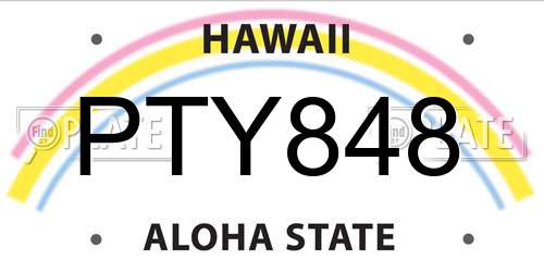 PTY848 Hawaii License Plate