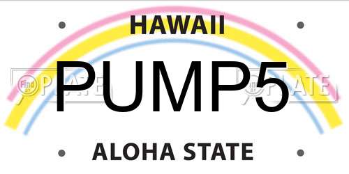 PUMP5 Hawaii License Plate