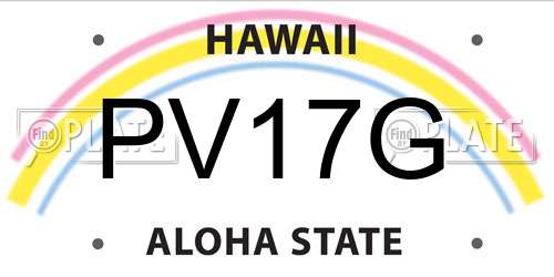PV17G Hawaii License Plate