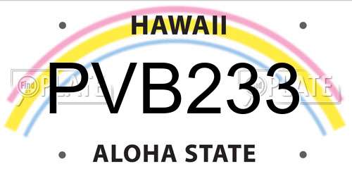 PVB233 Hawaii License Plate