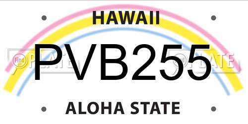 PVB255 Hawaii License Plate