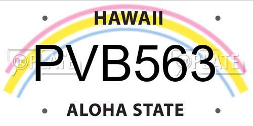 PVB563 Hawaii License Plate