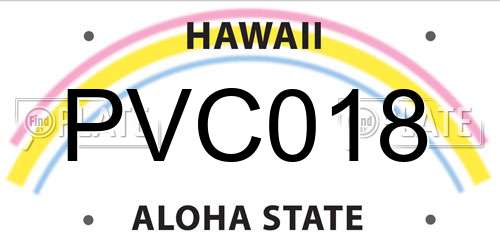 PVC018 Hawaii License Plate