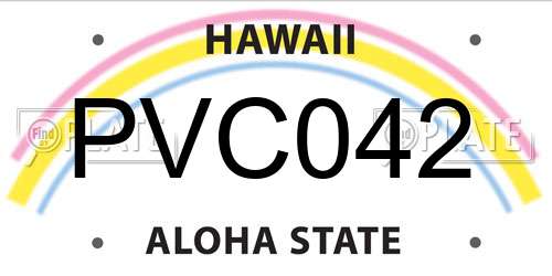 PVC042 Hawaii License Plate
