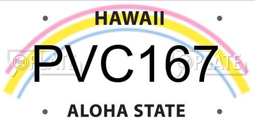 PVC167 Hawaii License Plate