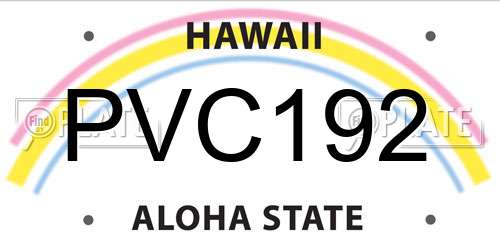PVC192 Hawaii License Plate