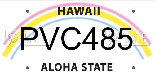 PVC485 Hawaii License Plate