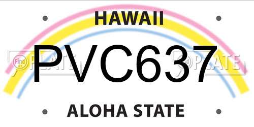 PVC637 Hawaii License Plate
