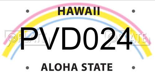 PVD024 Hawaii License Plate