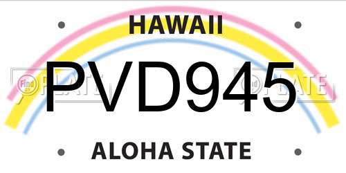 PVD945 Hawaii License Plate