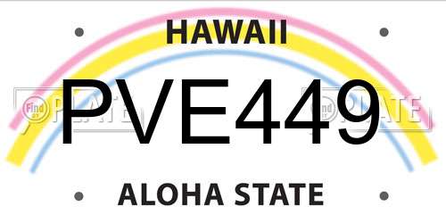 PVE449 Hawaii License Plate