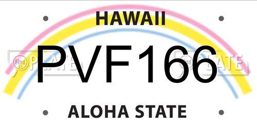 PVF166 Hawaii License Plate