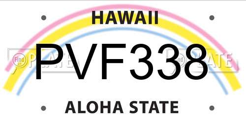 PVF338 Hawaii License Plate