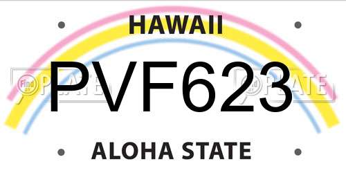 PVF623 Hawaii License Plate