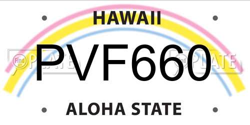 PVF660 Hawaii License Plate
