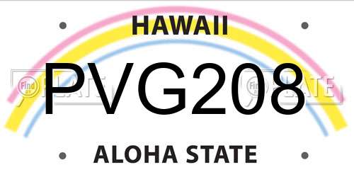 PVG208 Hawaii License Plate