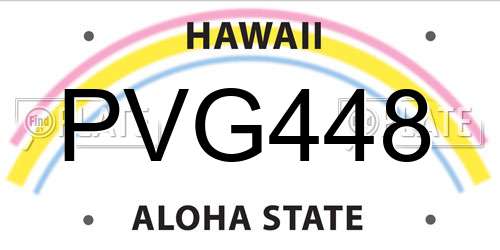 PVG448 Hawaii License Plate