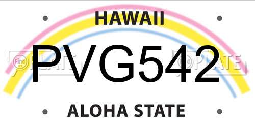 PVG542 Hawaii License Plate