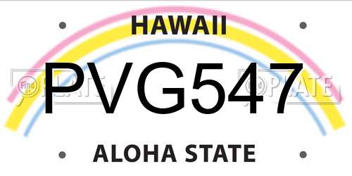 PVG547 Hawaii License Plate