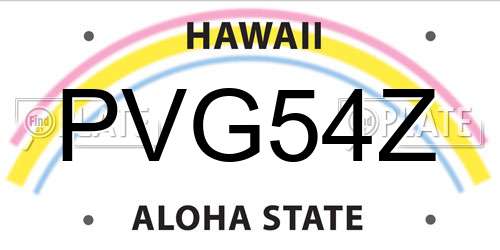 PVG54Z Hawaii License Plate