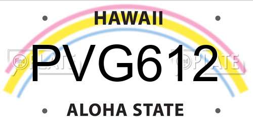 PVG612 Hawaii License Plate