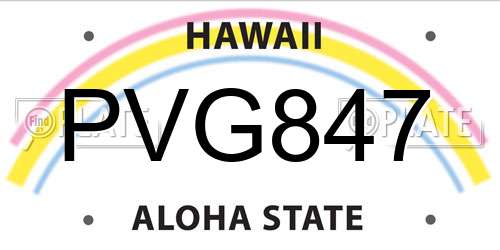 PVG847 Hawaii License Plate