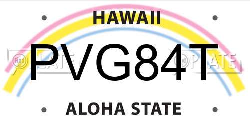 PVG84T Hawaii License Plate
