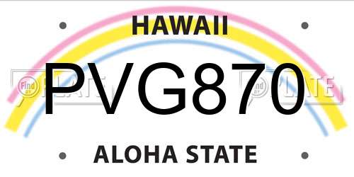 PVG870 Hawaii License Plate