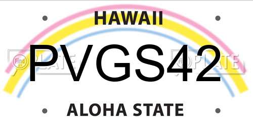 PVGS42 Hawaii License Plate
