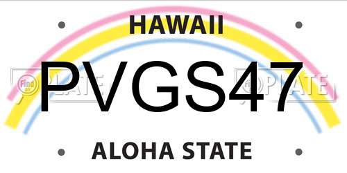 PVGS47 Hawaii License Plate
