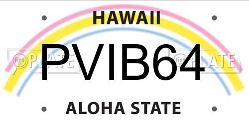 PVIB64 Hawaii License Plate