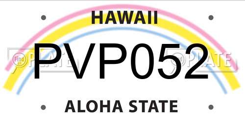 PVP052 Hawaii License Plate