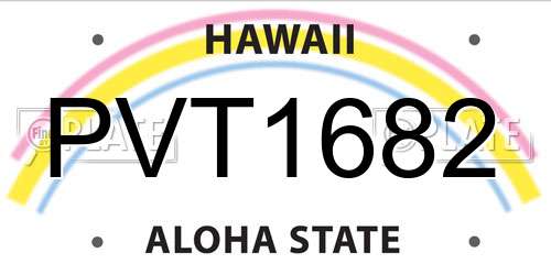 PVT1682 Hawaii License Plate