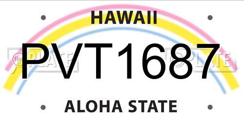 PVT1687 Hawaii License Plate