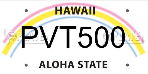 PVT500 Hawaii License Plate