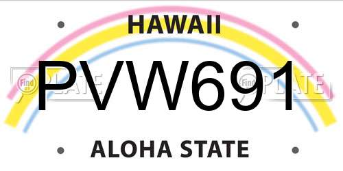 PVW691 Hawaii License Plate