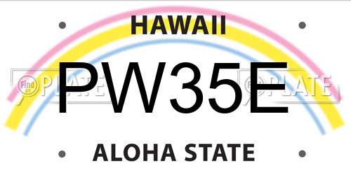 PW35E Hawaii License Plate
